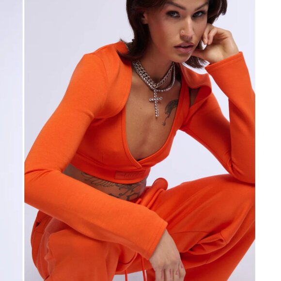 Miz PAXTON Super Luxe Bolero Top in Orange L/XL - Picture 4 of 9